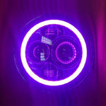 7″ Replacement PURPLE With PURPLE Halo Projector HID LED Headlight Motorcycle