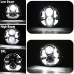 5.75" LED Headlight Halo DRL For Harley Street Bob Super Wide Glide Low Rider
