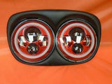 DUAL 7″ RED RED HALO LED ROAD GLIDE Black Light Bulb Headlight Harley Bezel