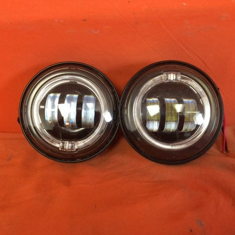 4.5″ Auxiliary Black Spot With BLUE Halo Passing LED Fog Lights AUX PAIR 4-1/2″