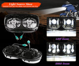 ROAD GLIDE DUAL 5.75" LED Black DAYMAKER Light Headlight for Harley + Bezel
