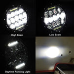 7" 75W LED Projector Black Headlight + Passing Lights + Bracket Fit for Harley