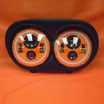 DUAL 7″ ORANGE DAYMAKER 2014 & UP ORANGE HALO LED ROAD GLIDE Black Headlight