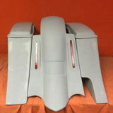 Honda Shadow Sabre 1100 6″ bags Out & Down LED Rear Fender Right Cut Dual 6.5"