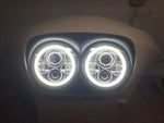 DUAL 7″ DAYMAKER 2014 & UP WHITE HALO LED ROAD GLIDE Chrome Headlight Bezel