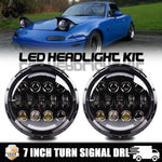 7 Inch DOT LED Hi/Lo Round Lights Halo Amber CREE Beam For Mazda Miata MX5 MX-5