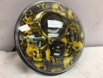 7″ DAYMAKER Replacement Custom Yellow Skull Design Projector HID LED Headlight