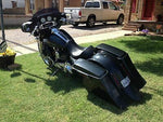 Harley 6″ Out & Down Saddlebags Custom LED Lights Rear Fender + Dual 6x9 Lids