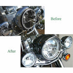 7" Chrome Headlight Ring Motorcycle Headlight Trim Rings for Harley