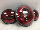 7″ DAYMAKER Color Matched 3 PIECE SET Velocity Red LED Light Bulb Headlight