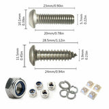 Stainless Steel License Plate Screws -Anti Theft Frames Tamper Resistant Kits