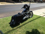 Harley Davidson 6″ Extended Stretched Saddlebags Out & Down- Dual Cut Outs