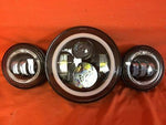 7″ Red HALO Headlight 4.5″–4 1/2″ HALO AUX Black Spot Passing LED Fog Lights