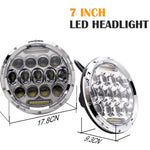 7" 75W LED Projector Chrome Headlight and Passing Lights Fit for Harley Touring