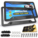 Carbon Fiber License Plate Frames - Front & Rear 2Pcs with License Plate Screws