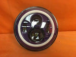 7″ Replacement PURPLE With PURPLE Halo Projector HID LED Headlight Motorcycle
