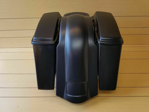 4" STRETCHED SADDLEBAGS NO CUT OUTS, LIDS AND REAR FENDER FOR HARLEY DAVIDSON