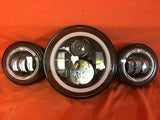 7″ Orange HALO Headlight 4.5″–4 1/2″ HALO AUX Black Spot Passing LED Fog Lights