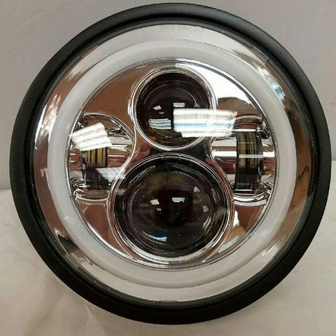 7″ DAYMAKER Kawasaki Vulcan Nomad 800 Chrome With Red Halo HID LED Headlight
