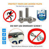 Stainless Steel License Plate Screws -Anti Theft Frames Tamper Resistant Kits