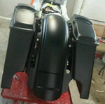 Harley Davidson Stretched 6" Saddlebags Rear CVO Style Fender 6.5" Speaker Lids