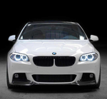 Fits 2011-2016 BMW F10 5 Series Front Bumper Lip Spoiler Unpainted Black V Style PU