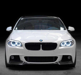 Fits 2011-2016 BMW F10 5 Series Front Bumper Lip Spoiler Unpainted Black V Style PU
