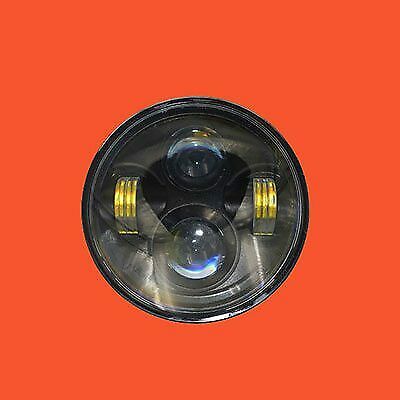 5 3/4″ With Halo Black Projector HID LED Headlight Harley 5.75″