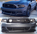 Fits 2013-2014 Ford Mustang GT Style Front Bumper Lip Spoiler Unpainted Black PU