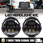 7'' Inch Halo LED Headlights Driving Daytime High Low Beam For Mack R Series DOT