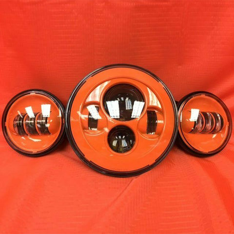 7″ ORANGE Headlight Orange 4.5″–4 1/2″ Auxiliary AUX Spot Passing LED Fog Lights