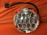 7″ 75W CHROME Projector HID LED Headlight Motorcycle Harley with ORANGE HALO