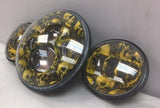 7″ DAYMAKER YELLOW SKULL DESIGN Headlight Dual 4.5″ – 4 1/2″ LED Fog Lights