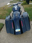 Suzuki M109R Fifty Five Extended Saddlebags LED Fender Dual Cut Out & 6.5" Lids