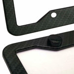 Carbon Fiber License Plate Frames - Front & Rear 2Pcs with License Plate Screws