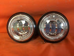 4.5″ Chrome Spot With Red Halo Passing LED Fog Lights Harley AUX PAIR 4-1/2″