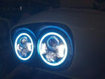DUAL 7″ DAYMAKER 2014 & UP BLUE HALO LED ROAD GLIDE Chrome Headlight Bezel