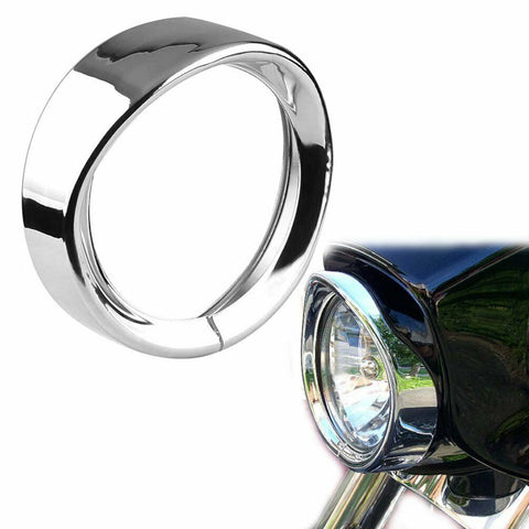 7" Chrome Headlight Ring Motorcycle Headlight Trim Rings for Harley