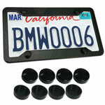Carbon Fiber License Plate Frames - Front & Rear 2Pcs with License Plate Screws