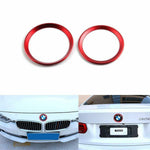 Car Front Rear Logo Red Cover Ring Trim Hood Emblem Ring for 2013-19 BMW 3 4