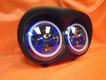 DUAL 7″ BLUE DAYMAKER 2014 & UP BLUE HALO LED ROAD GLIDE Black Headlight Bezel