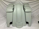 Harley Heritage Softail 4″ Saddlebags Dual 6X9 Speaker Lids Fender Dual Cutouts