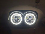 DUAL 7″ DAYMAKER 2014 & UP WHITE HALO LED ROAD GLIDE Chrome Headlight Bezel