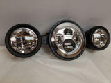 7″ Kawasaki Voyager & Vaquero Headlight Dual 4.5″ – 4 1/2″ Chrome LED Fog Lights