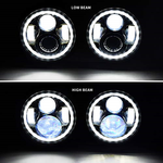 For 2004-2013 Road Glide 5.75inch Chrome Halo Ring Headlight Dual LED lamps