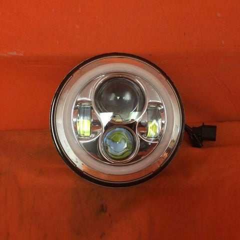 7″ Chrome Angel Eye GREEN HALO Projector HID LED Light Bulb Headlight for Harley