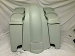 Harley Heritage Softail 4″ Saddlebags Dual 6X9 Speaker Lids Fender Dual Cutouts