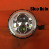 7″ Replacement Chrome Angel Eye BLUE HALO Projector HID LED Headlight Motorcycle