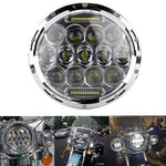 7" 75W LED Projector Chrome Headlight + Passing Lights Fit for Harley Touring