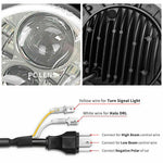 For 2004-2013 Road Glide 5.75inch Chrome Halo Ring Headlight Dual LED lamps